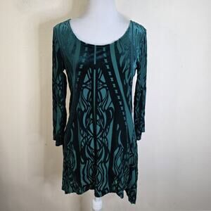 Style & Co Women's Dark Green Velvet Sharkbite Hem Shirt Blouse Size PM